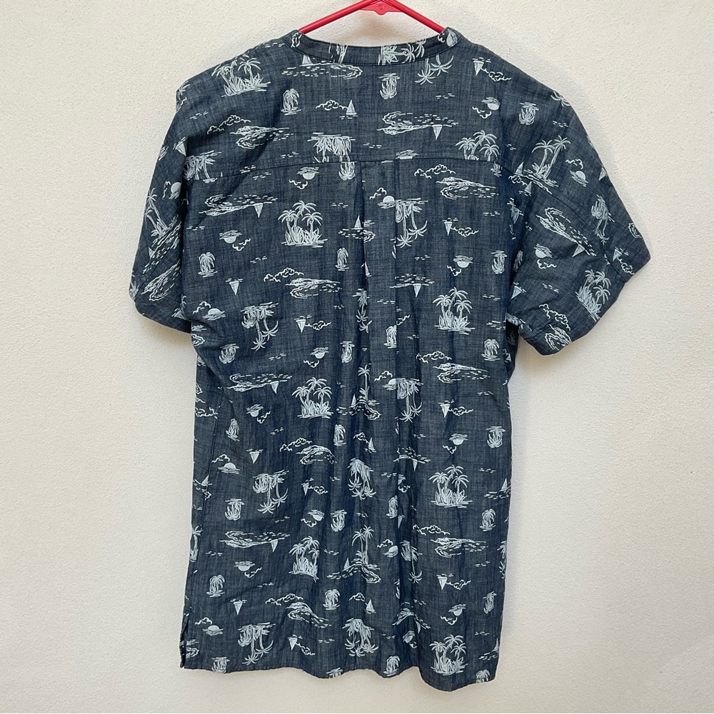 Lands' End Chambray Palm Tree, Sailboat Short Sleeve Tunic Size Small 6-8 - Picture 4 of 4